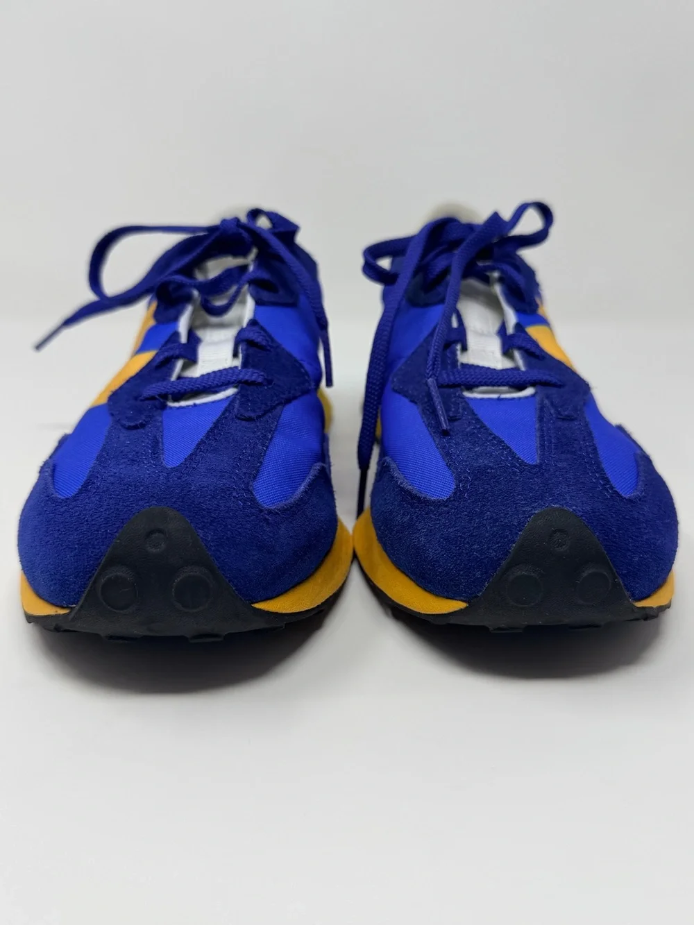New Balance Sneakers 327 Marine Blue Mustard Yellow Runners Retro Streetwear 70s